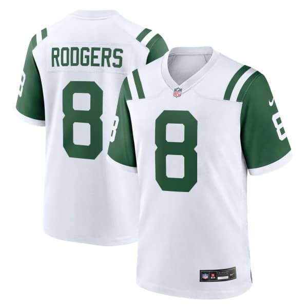Aaron Rodgers #8 New York Jets Classic Nike Game NFL Jersey White