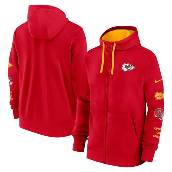 Kansas City Chiefs Full-Zip Nike Club Fleece Hoodie Rot