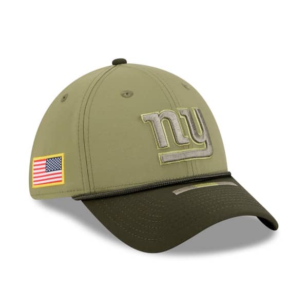 New York Giants 2025 NFL Salute to Service New Era 39THIRTY Flex Cap Oliv