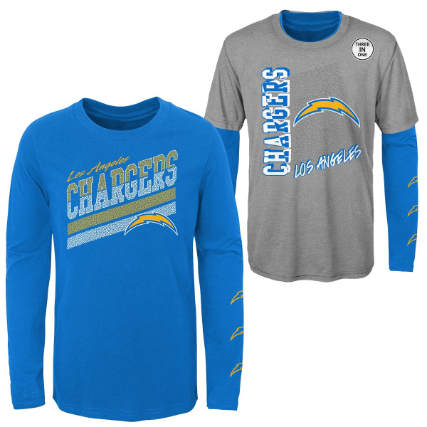 Los Angeles Chargers NFL Football 3-in-1 Combo Shirt Set (YOUTH)