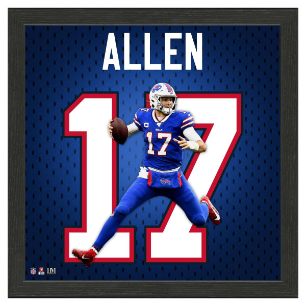 Josh Allen #17 Buffalo Bills Impact Jersey Framed NFL Photo