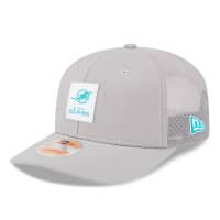 Miami Dolphins 2025 NFL On-Field Sideline 9SEVENTY Trucker Snapback Cap CW Gray