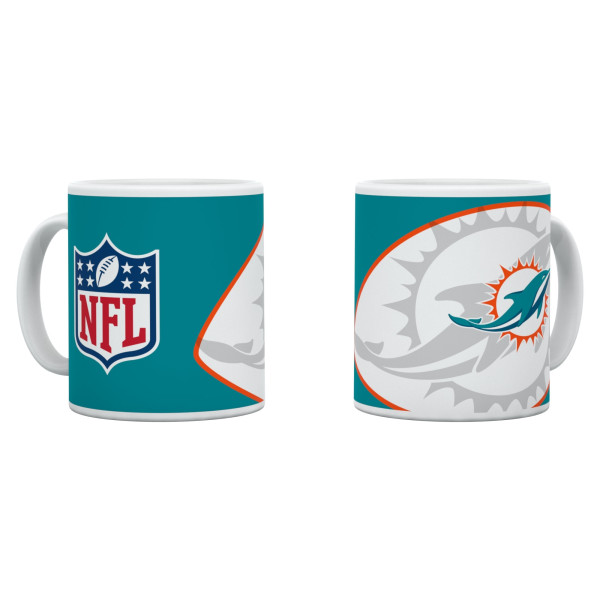 Miami Dolphins Shadow Logo & Shield NFL Mug (330 ml)