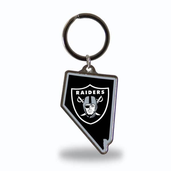 Las Vegas Raiders State Shaped NFL Key Ring