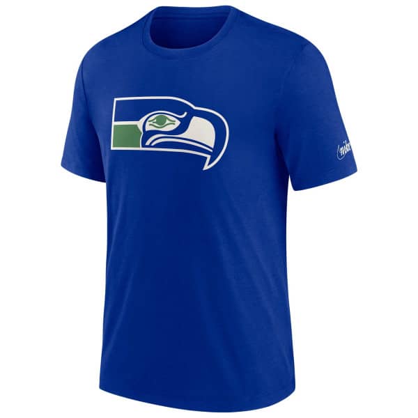 Seattle Seahawks Rewind Logo Nike Tri-Blend NFL T-Shirt Blau