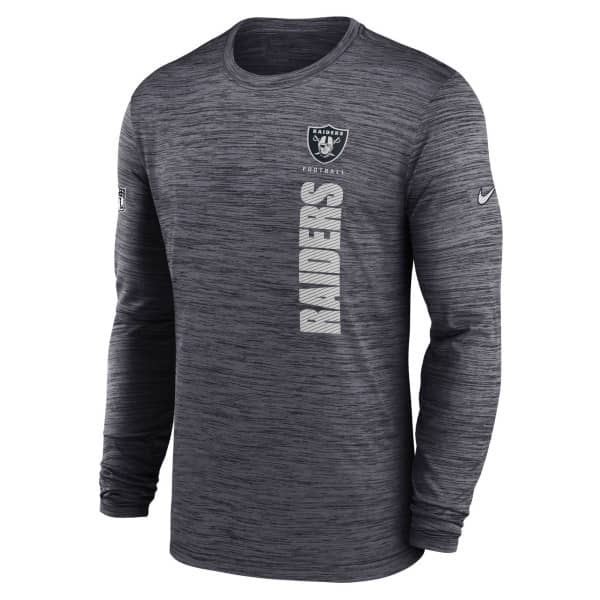 Las Vegas Raiders 2024 NFL Sideline Nike Velocity Performance Long Sleeve T-Shirt Gray