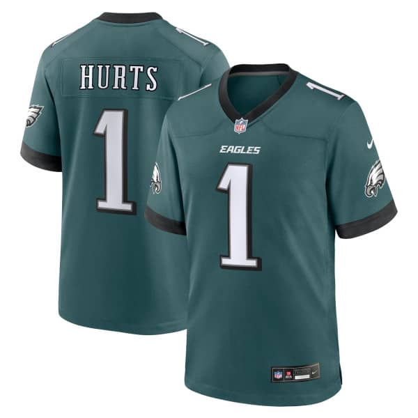 Jalen Hurts #1 Philadelphia Eagles Nike Game NFL Trikot Grün