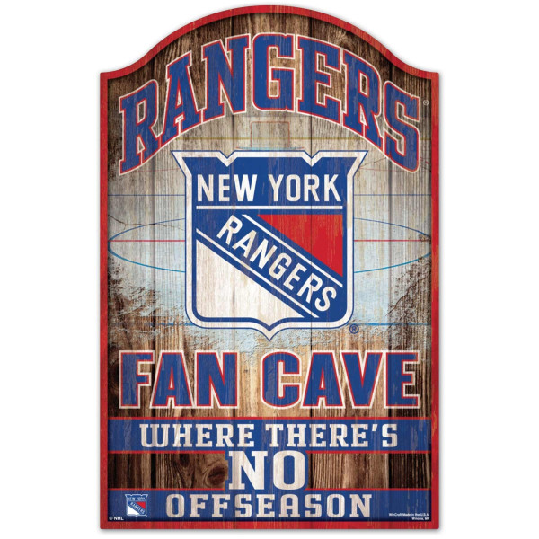 New York Rangers WinCraft NHL Fan Cave Wood Sign