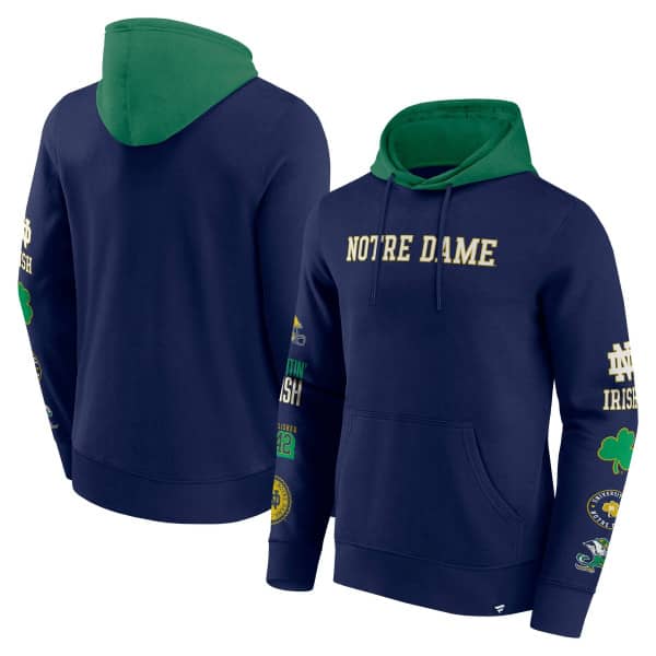Notre Dame Fighting Irish Colorblock Badge NCAA Hoodie