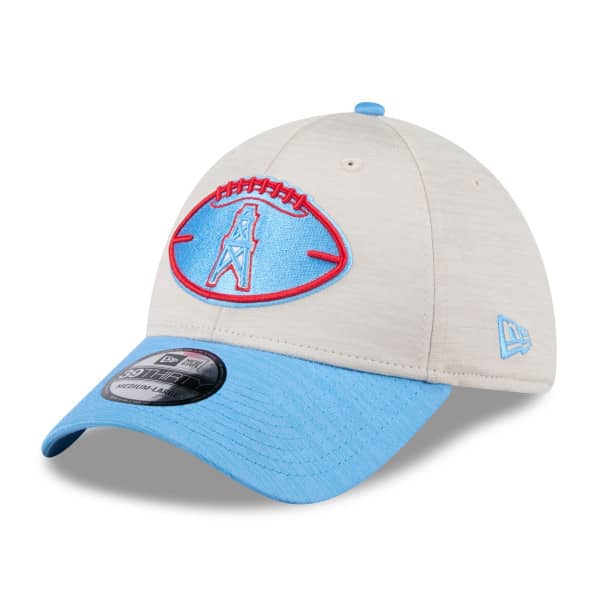 Houston Oilers Historic 2024 NFL Sideline New Era 39THIRTY Flex Cap