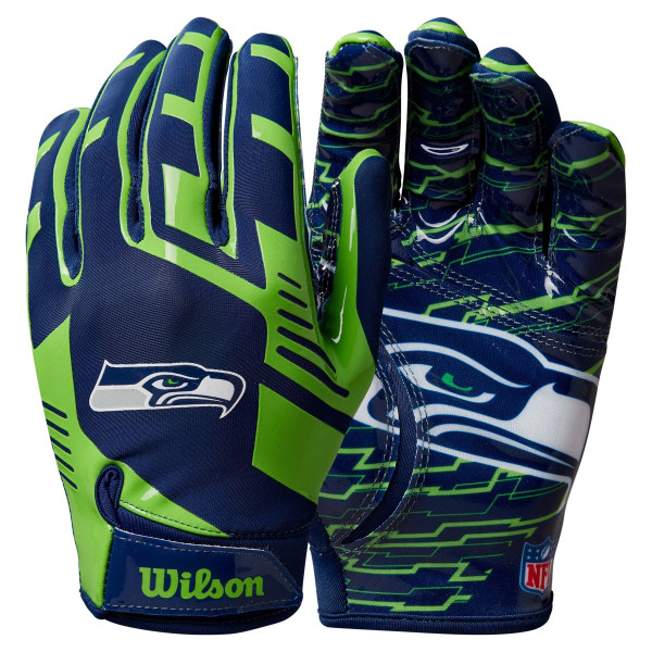 Seattle Seahawks Wilson Stretch-Fit NFL Receivers Gloves