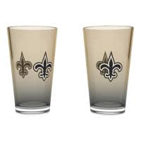 New Orleans Saints Team Color NFL Pint Glass Set (2-Piece)