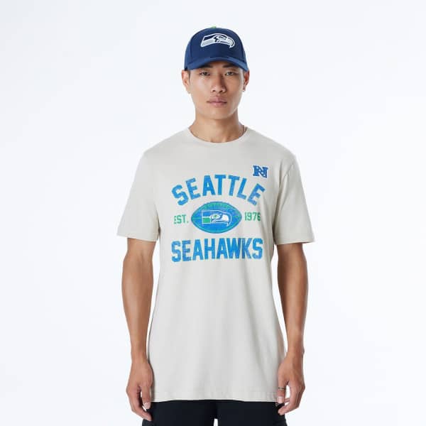 Seattle Seahawks Historic 2024 New Era 3rd Down NFL T-Shirt Stone