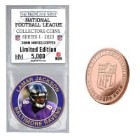 NFL Collectors Coins Series 1 Lamar Jackson Baltimore Ravens Commemorative Coin