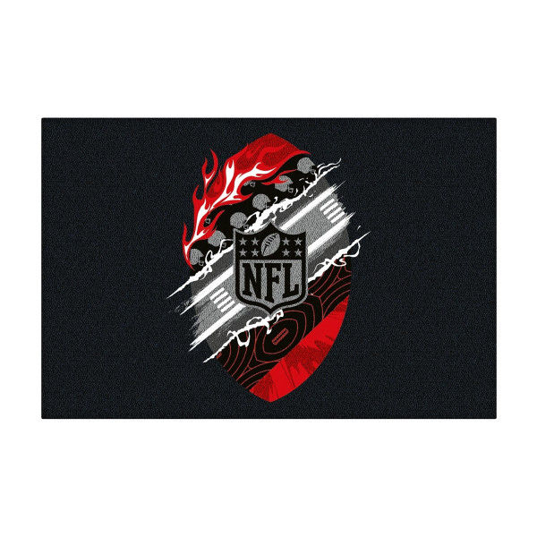 NFL Black Football Herding Doormat (50 x 75)