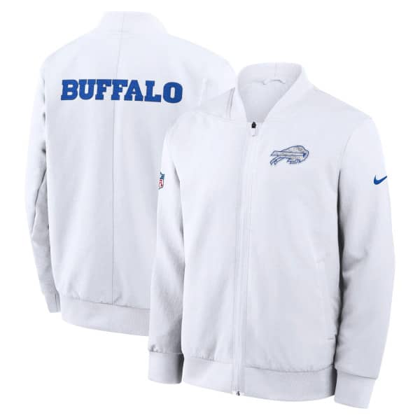 Buffalo Bills 2025 Rivalries Sideline Bomber Jacke Weiß