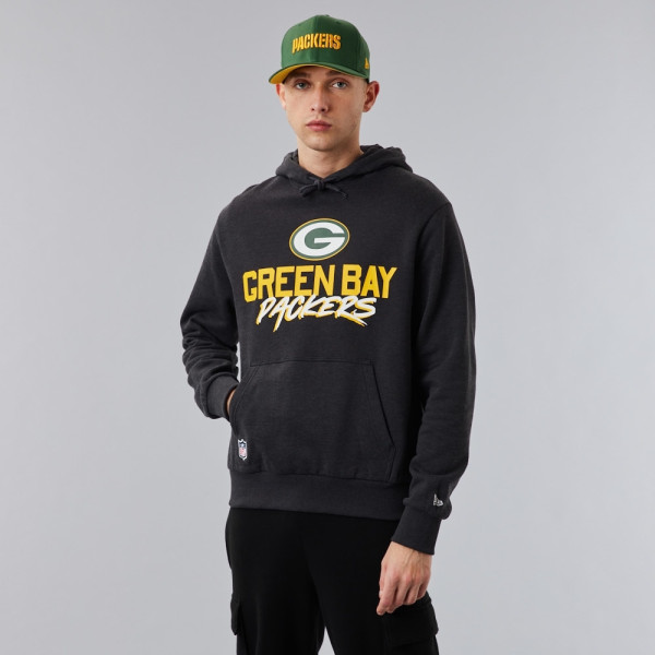 Green Bay Packers Script New Era NFL Hoodie Black