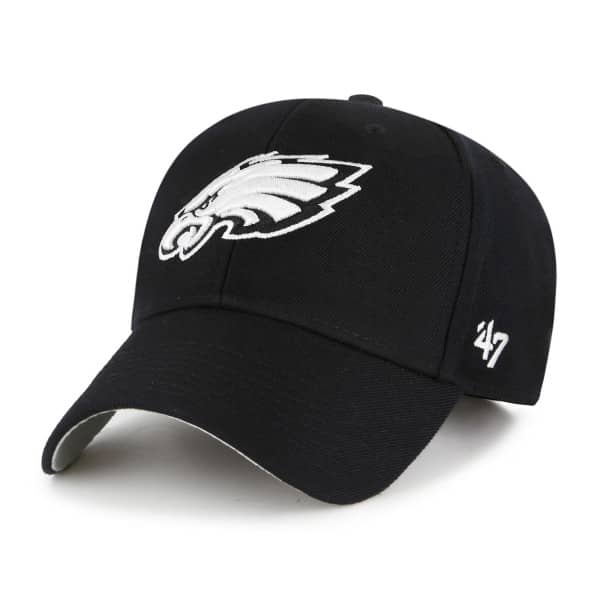 Philadelphia Eagles Black & White '47 MVP Adjustable NFL Cap Black