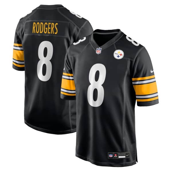 Aaron Rodgers #8 Pittsburgh Steelers Nike Game NFL Jersey Black