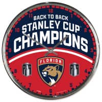 Florida Panthers 2025 Stanley Cup Champions Chrome NHL Wanduhr