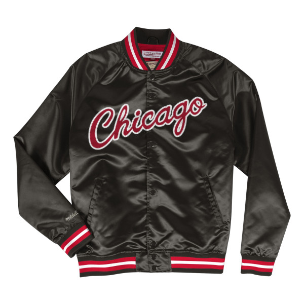 Chicago Bulls Mitchell & Ness Lightweight Satin NBA Jacke Schwarz