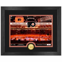 Philadelphia Flyers 2-Time Stanley Cup Champions Bronze Coin Framed NHL Photo