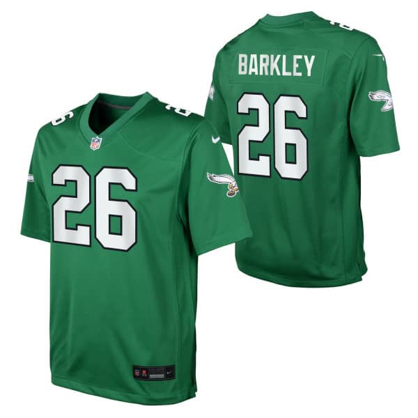 Saquon Barkley #26 Philadelphia Eagles Game Throwback NFL Trikot Grün (YOUTH)