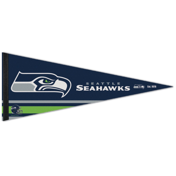 Seattle Seahawks Logo Wordmark Premium Football NFL Pennant