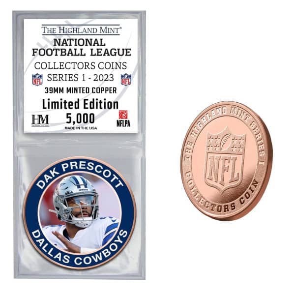 NFL Collectors Coins Series 1 Dak Prescott Dallas Cowboys Commemorative Coin