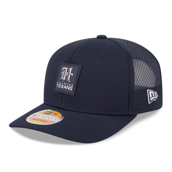 Houston Texans "H" 2025 NFL On-Field Sideline 9SEVENTY Trucker Snapback Cap Navy