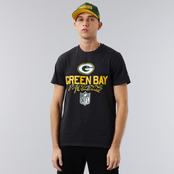 Green Bay Packers Script New Era NFL T-Shirt Black