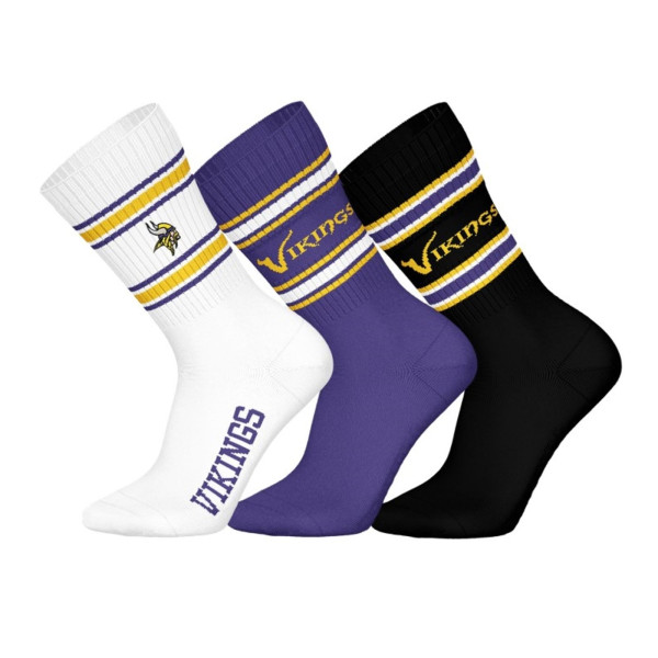 Minnesota Vikings Team Set NFL Crew Socks (3-Pack)