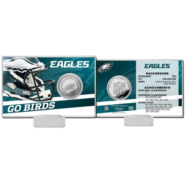 Philadelphia Eagles Team History Highland Mint Silver Coin Card