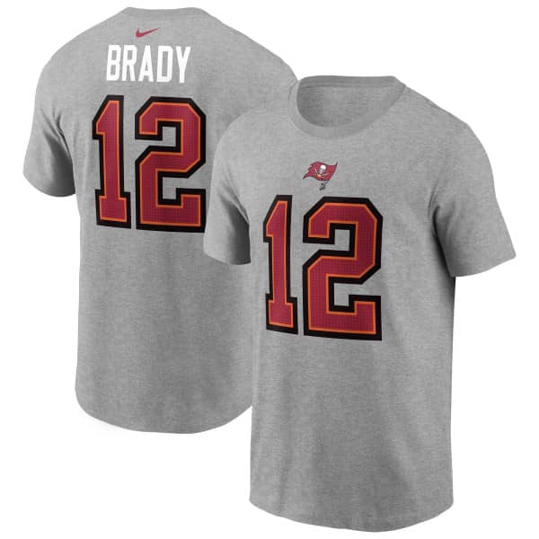 Tom Brady #12 Tampa Bay Buccaneers Nike Player NFL T-Shirt Gray