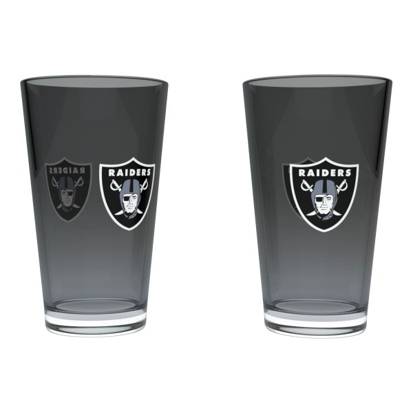 Las Vegas Raiders Team Color NFL Pint Glass Set (2-Piece)