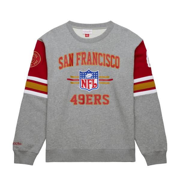San Francisco 49ers Mitchell & Ness All Over Crew 4.0 NFL Pullover Grau