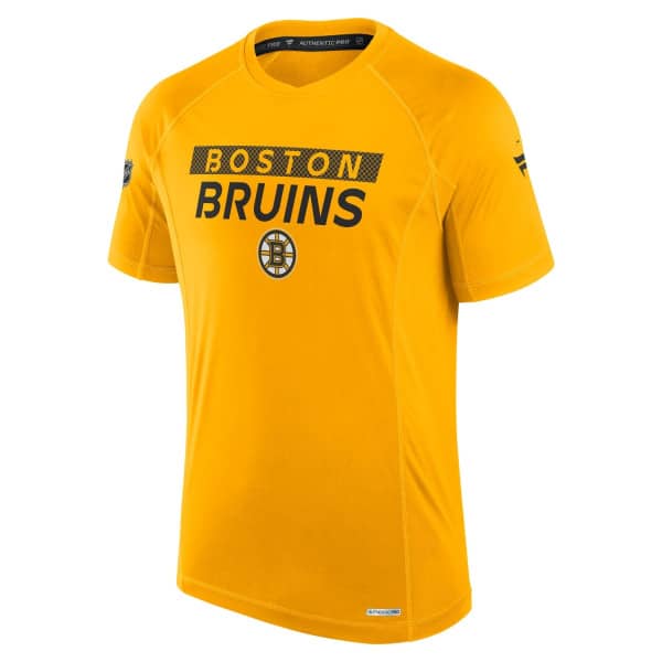 Boston Bruins 2024/25 Authentic Pro Rink Tech NHL T-Shirt Gelb