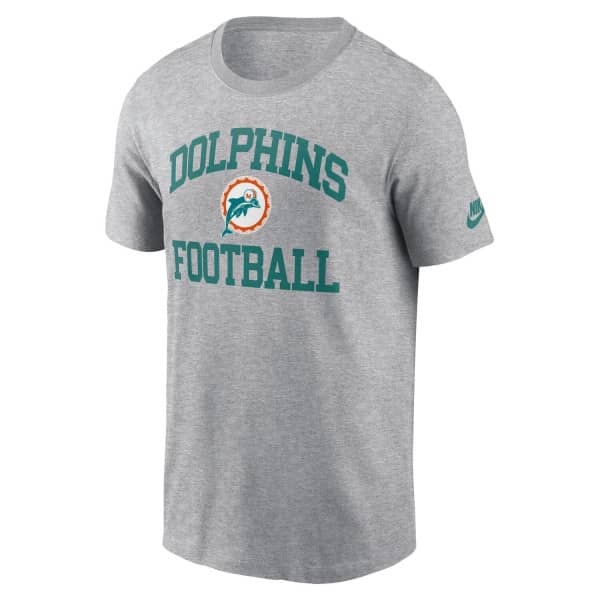 Miami Dolphins Throwback Football Nike NFL T-Shirt Gray