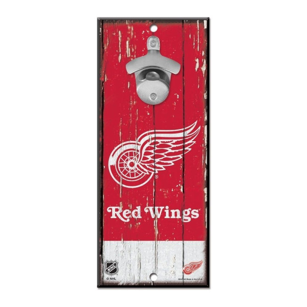 Detroit Red Wings NHL Bottle Opener Sign