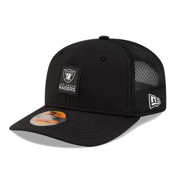 Las Vegas Raiders 2025 NFL On-Field Sideline 9SEVENTY Trucker Snapback Cap Black