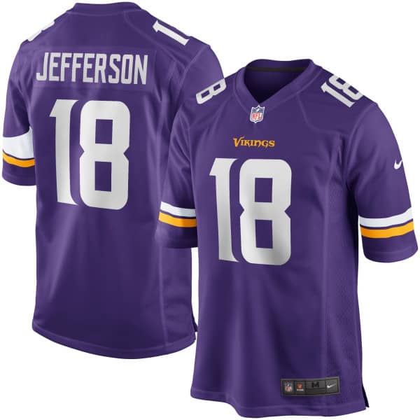 Justin Jefferson #18 Minnesota Vikings Nike Game NFL Trikot Lila