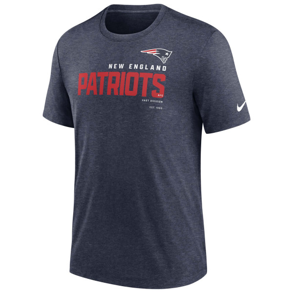 New England Patriots Team Name Nike Tri-Blend NFL T-Shirt Navy