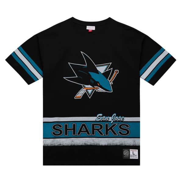 San Jose Sharks Fashion Mitchell & Ness Oversized NHL T-Shirt Schwarz