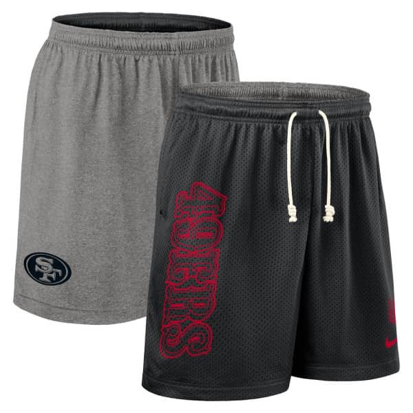 San Francisco 49ers 2025 NFL Sideline Reversible Mesh Nike Dri-FIT Shorts Black