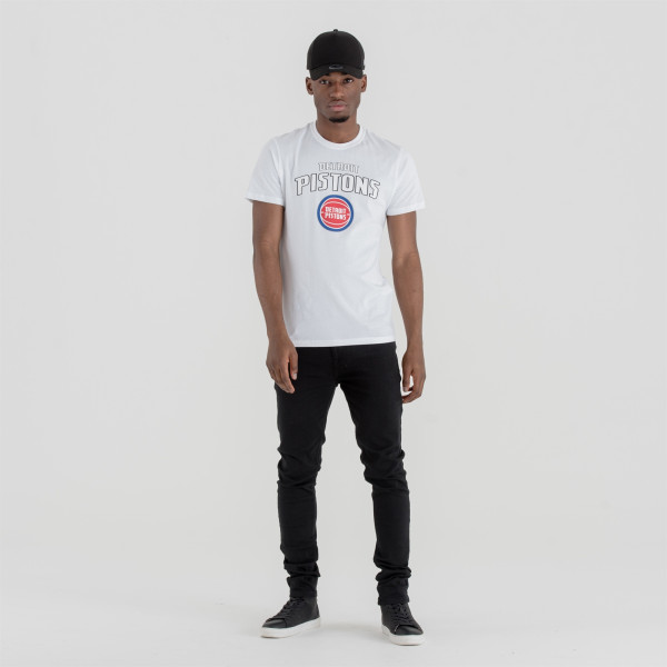 Detroit Pistons Team Logo New Era NBA T-Shirt White