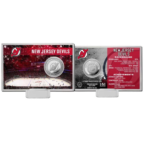 New Jersey Devils Team History NHL Silver Coin Card