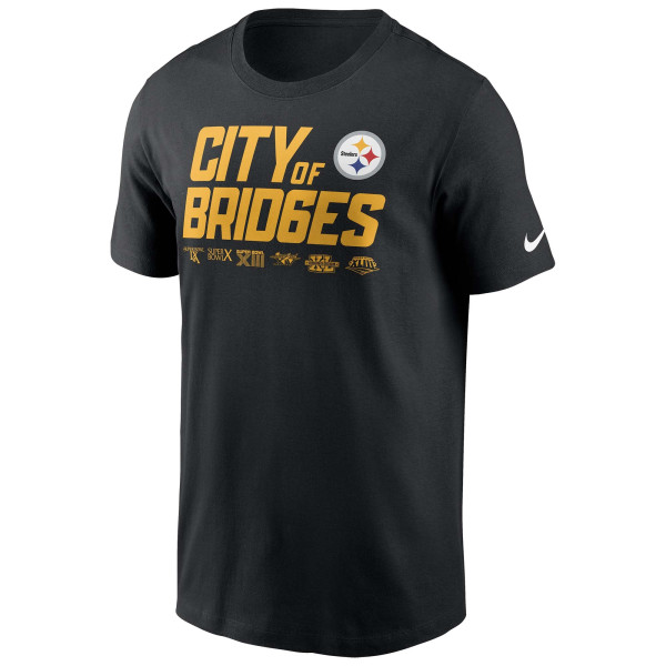 Pittsburgh Steelers City of Bridges Nike Essential NFL T-Shirt Black