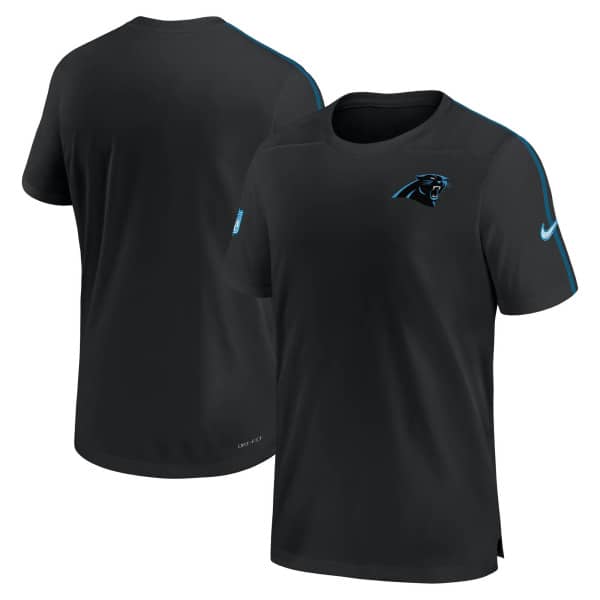 Carolina Panthers 2024 NFL Sideline Nike Dri-FIT Coach UV Top Black