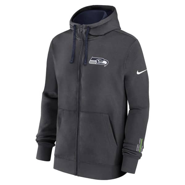 Seattle Seahawks Playbook NFL Full-Zip Fleece Hoodie Anthracite