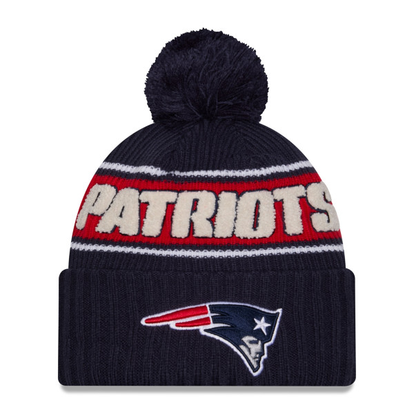 New England Patriots 2024 NFL Sideline New Era Sport Knit Hat Navy